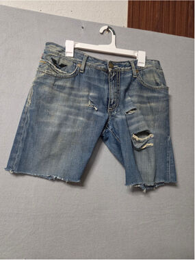 Men's Robin's Jean Distressed Denim Shorts Blue Waist 34